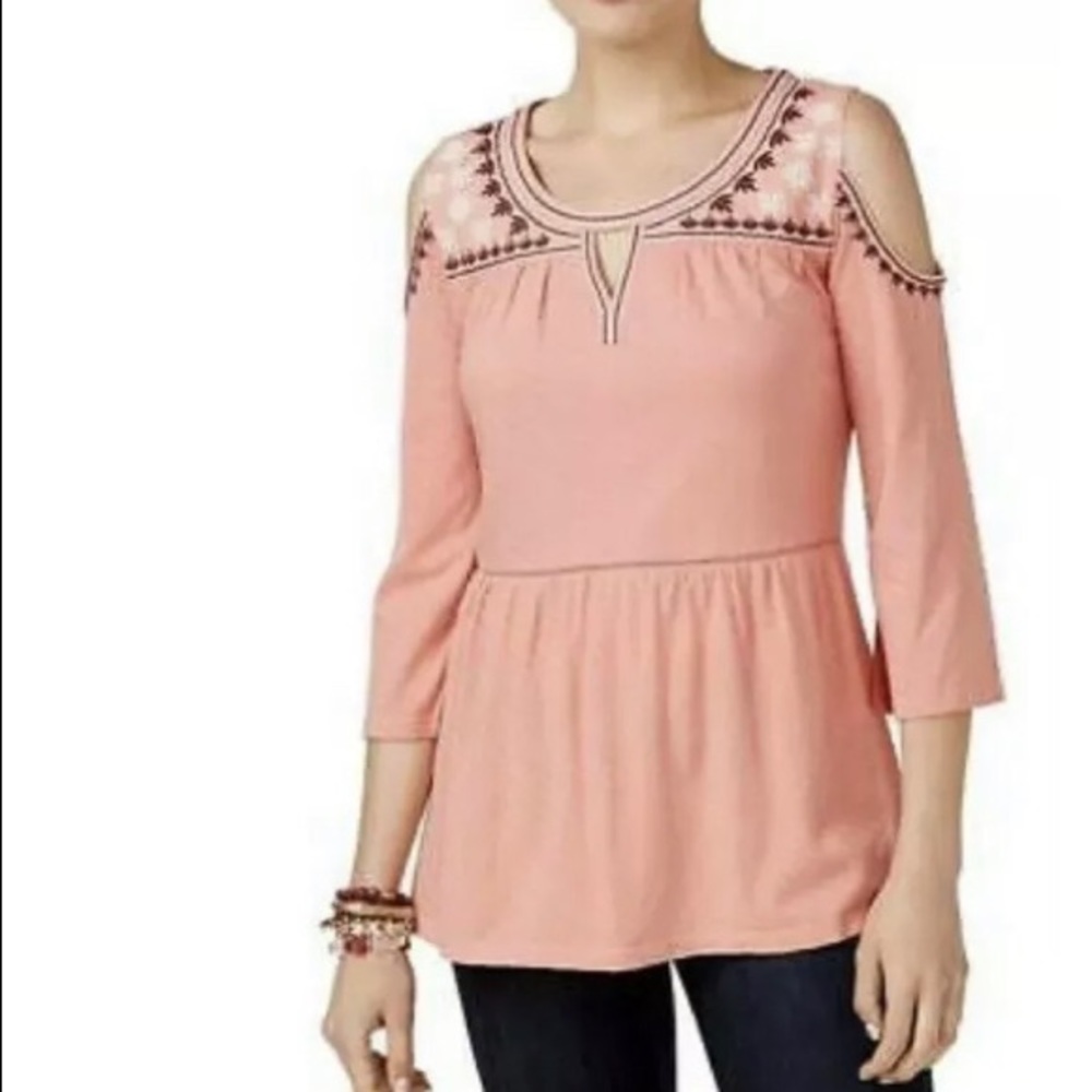 Style & Co (NEW) Women’s Cold Shoulder Top Sizes S & L